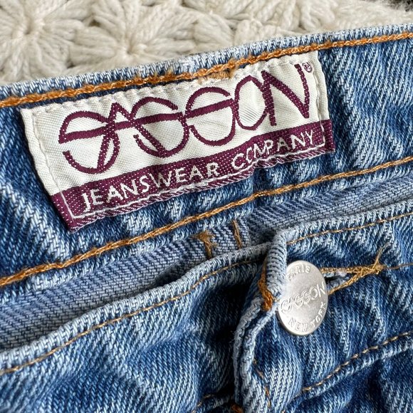 SASSON Vintage Heart Shaped Stars and Stripes Flag High Waisted Jean Shorts - Picture 4 of 14